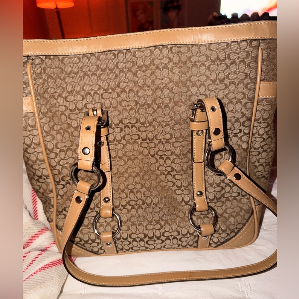 Coach Signature Gallery Monogram Tote Handbag.